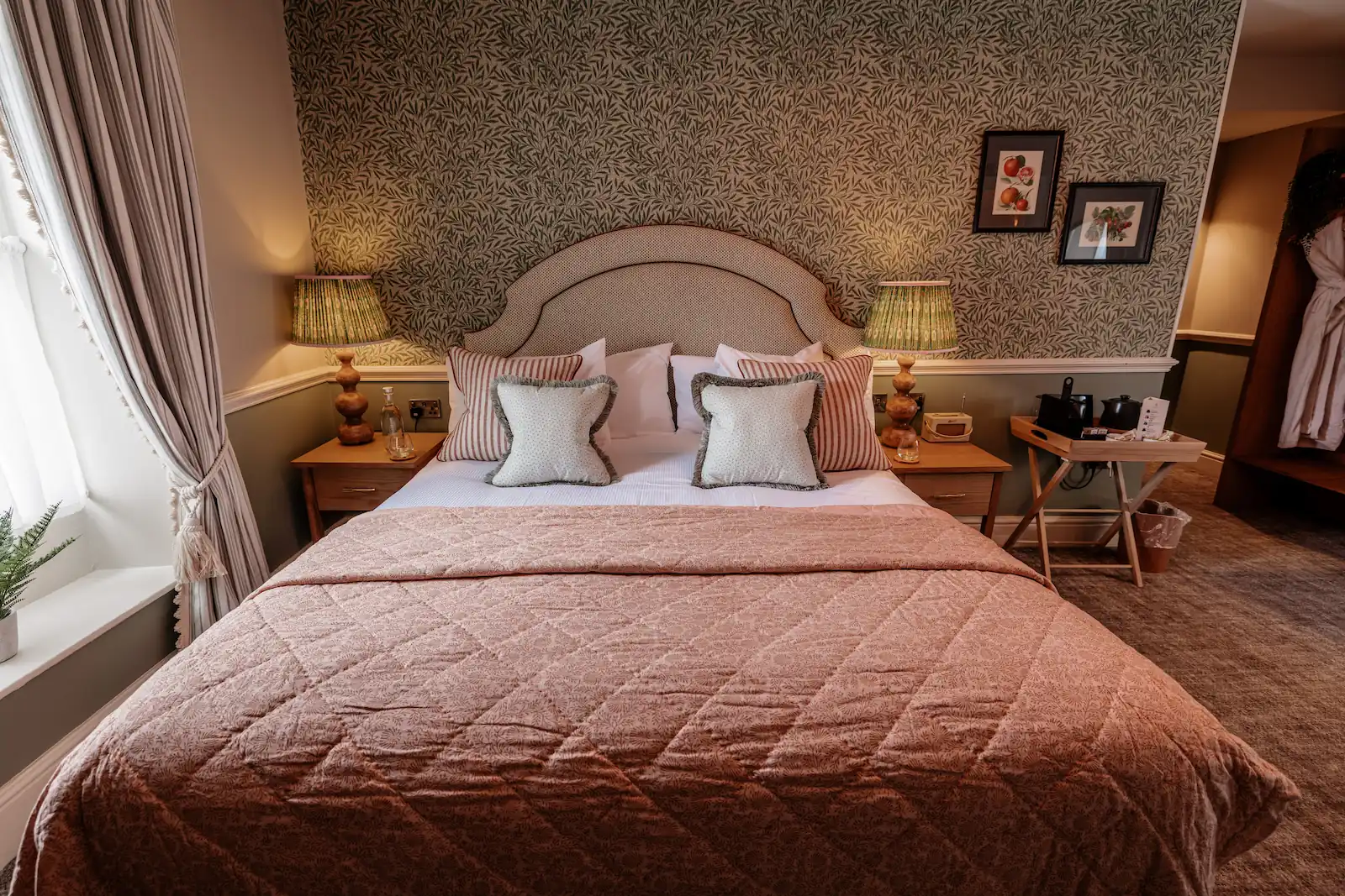 Pillows on the bed in the suite